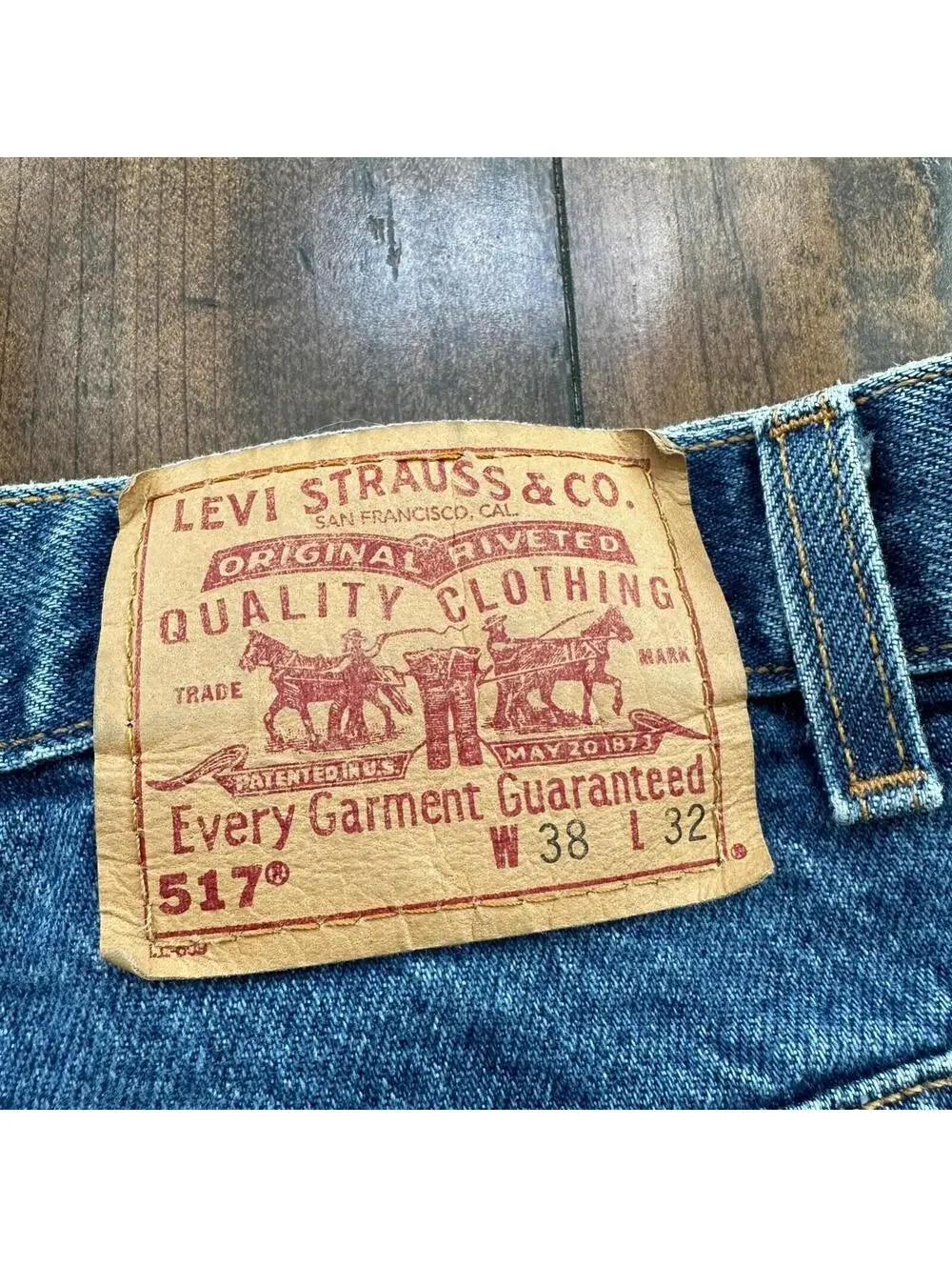 Levis 517 Vintage 90s USA Orange Tab Bootcut Flare Blue Jeans 38x32 Act 35x30
